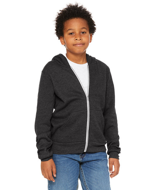 Youth Sponge Fleece Full-Zip Hooded Sweatshirt - HTHR TRUE ROYAL - S(D0102H7KEM8)