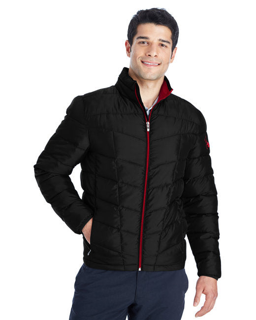 Mens Pelmo Insulated Puffer Jacket - BLAcK RED - S(D0102H7YFF2)