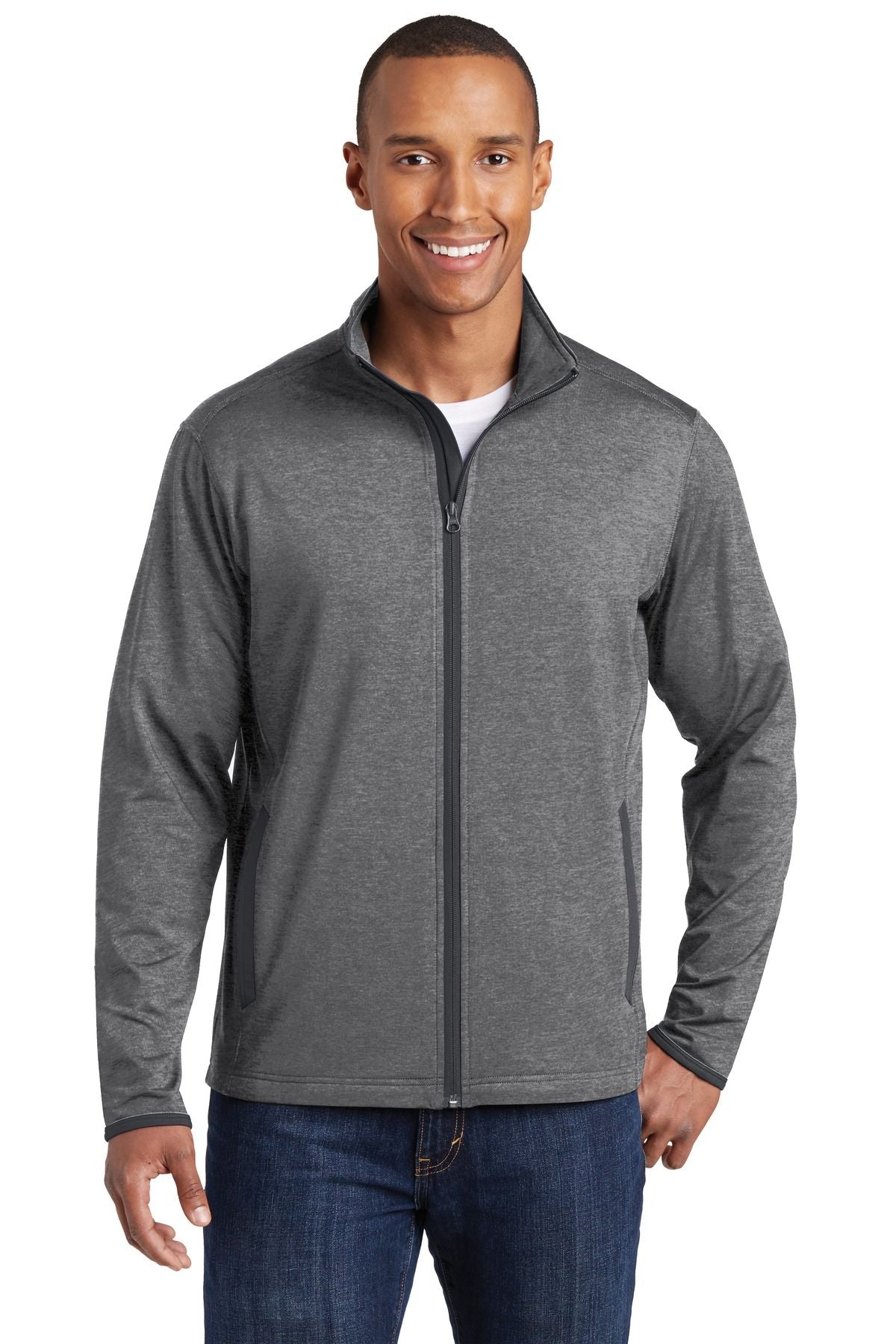 Sport-Tek Sport-Wick Stretch Contrast Full-Zip Jacket ST853