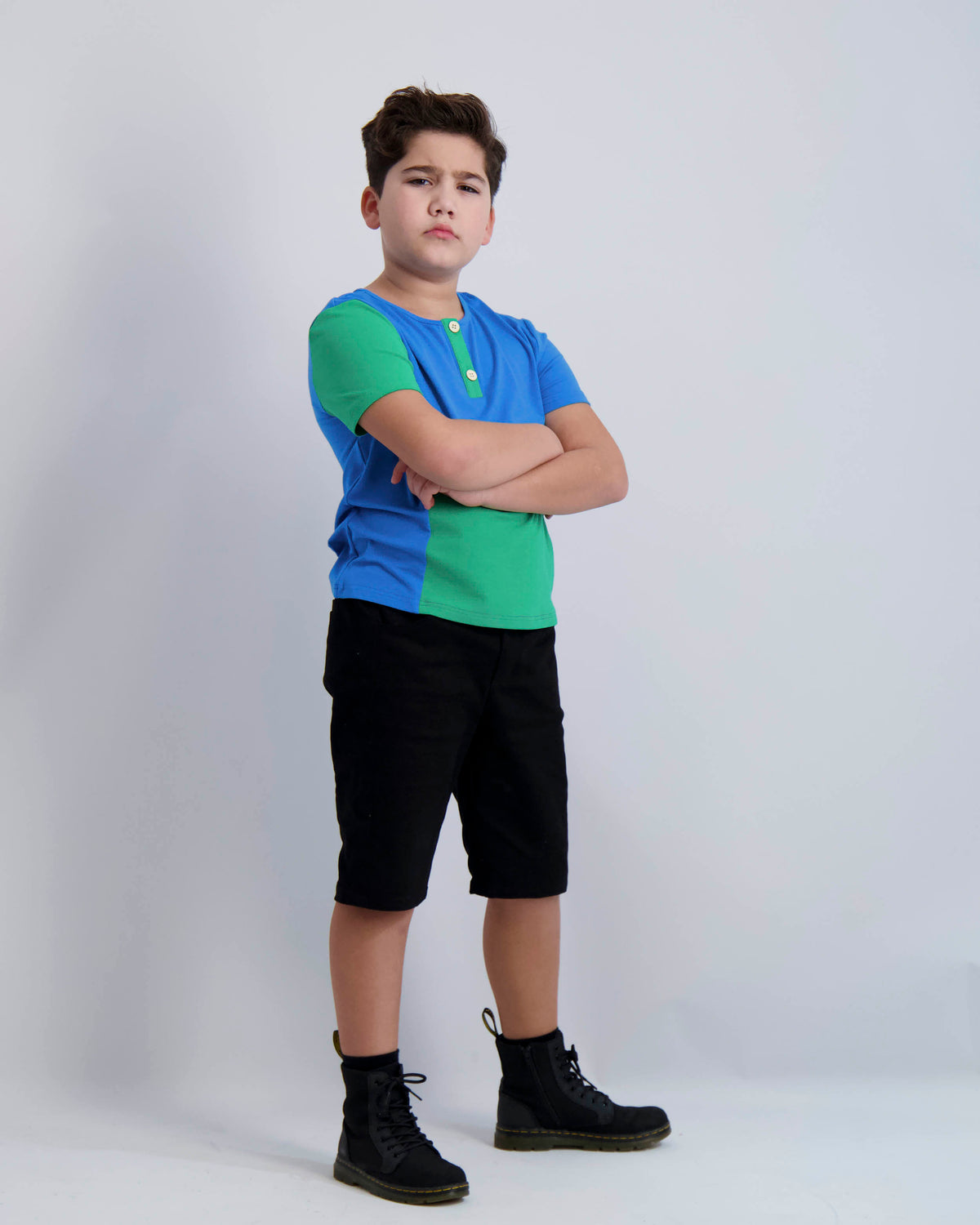 Cobalt and Emerald Contrast Tee