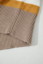 Multicolour Striped Colorblock Drop Shoulder Plus Size Sweater