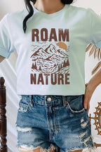 Roam Nature Mountain Valley Sun Graphic Tee T-Shirt