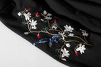 KH9083 Flowers Birds Embroidery Hoodie