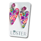 Boho Floral Heart Drop Earrings
