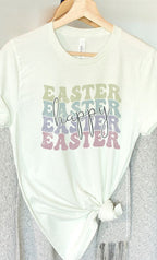 Pastel Happy Easter Echo Graphic Tee T-Shirt