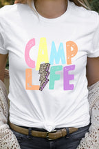 Camp Life Leopard Lightning Bolt Graphic Tee T-Shirt