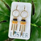 Brass Art Deco Lightweight Statement Earrings