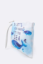 Wale Print Wristlet Pouch