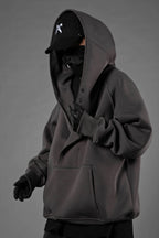 HiH38 Grey Layered Hoodie