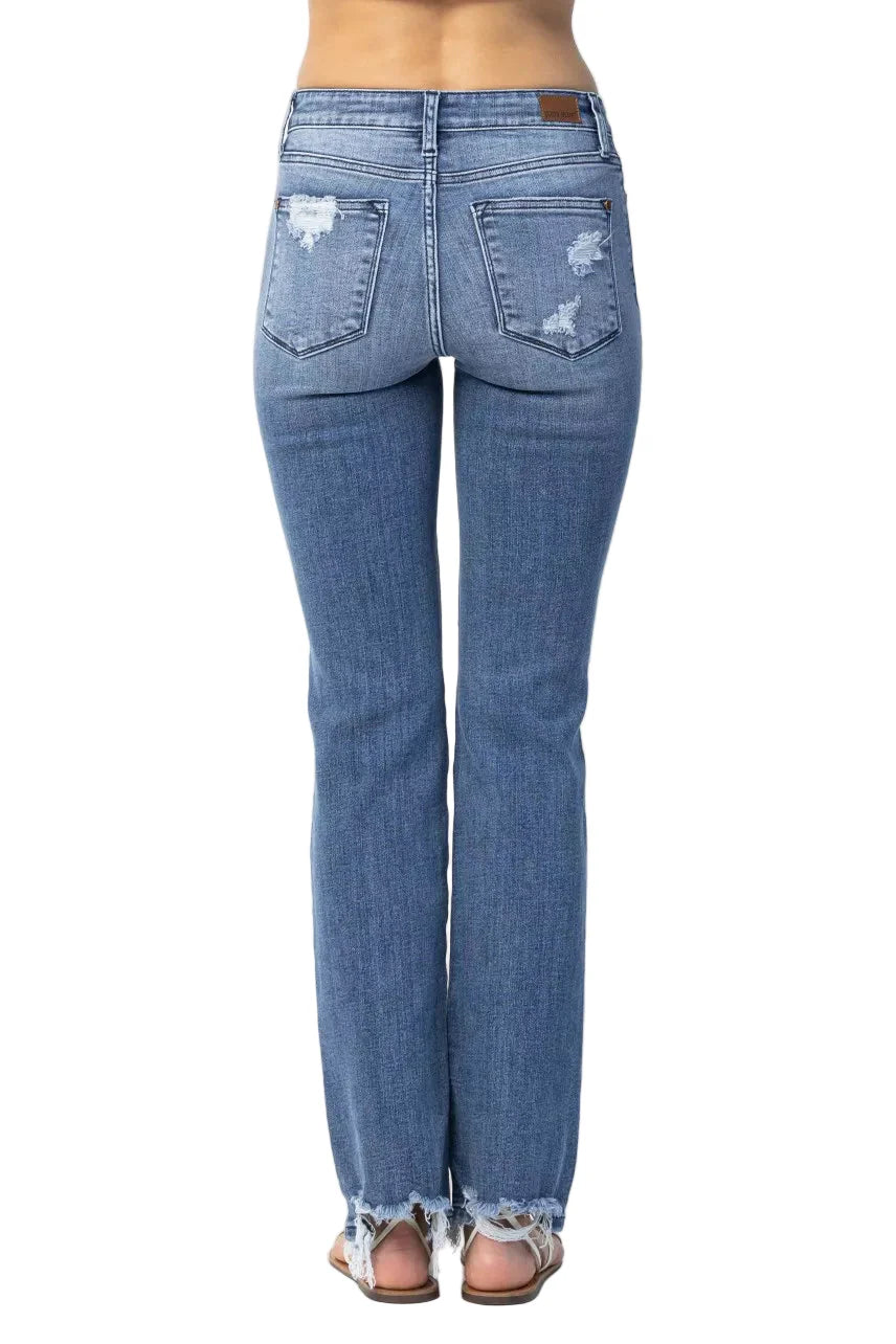 Judy Blue Full Size Mid Rise Destroy Straight Jeans Plus Size