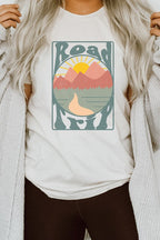 Road Trip Mountain Sunrise Adventure Graphic Tee T-Shirt
