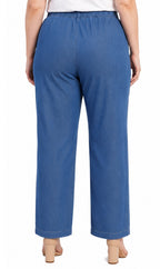 Women's Lightweight Pull-On Denim Jeans — Elastic Waist No Zipper