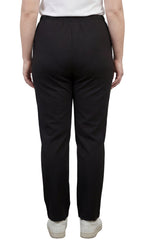 Women's Classic Pull-On Poly Knit Pants — Elastic Waist Dress Slacks