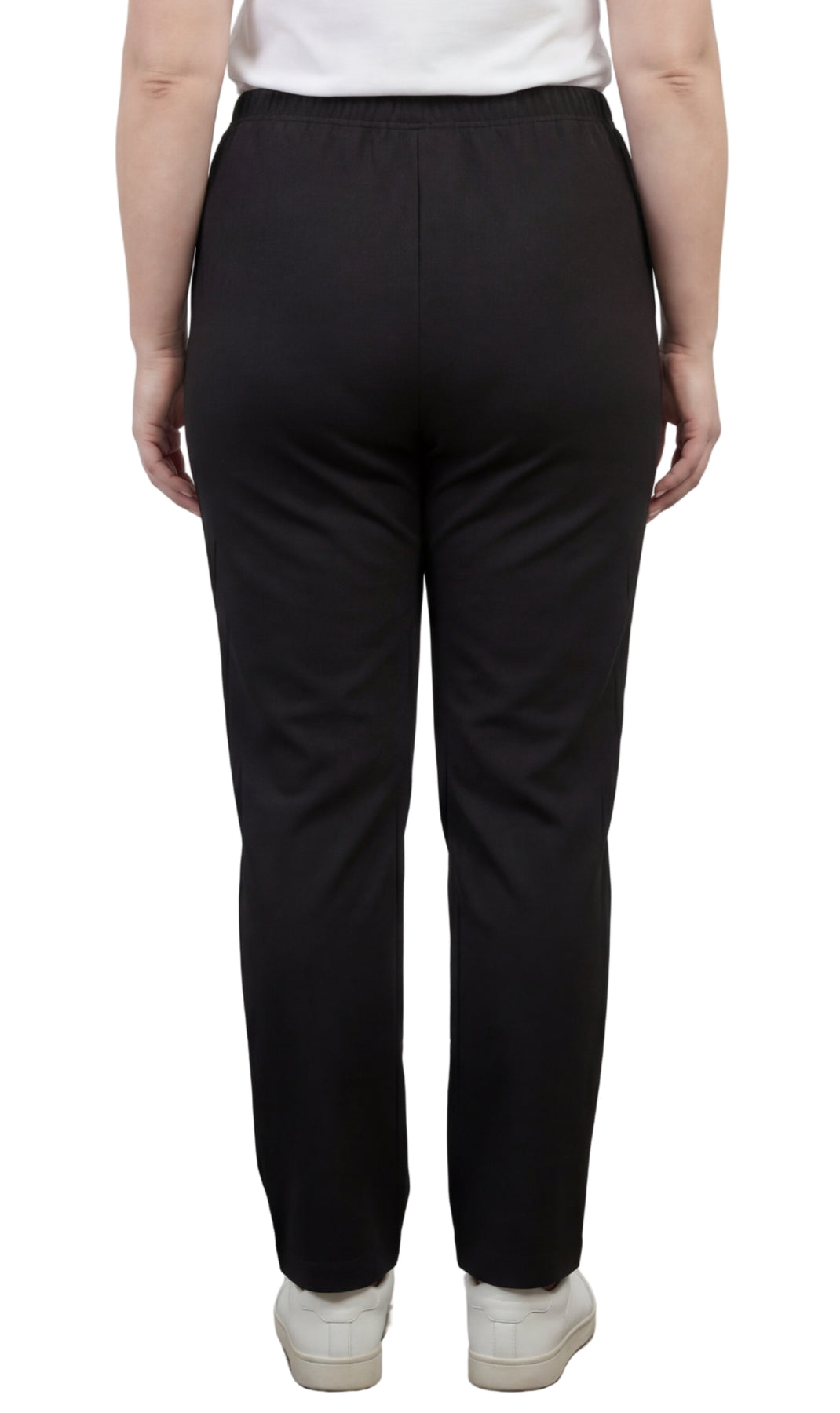Women's Classic Pull-On Poly Knit Pants — Elastic Waist Dress Slacks