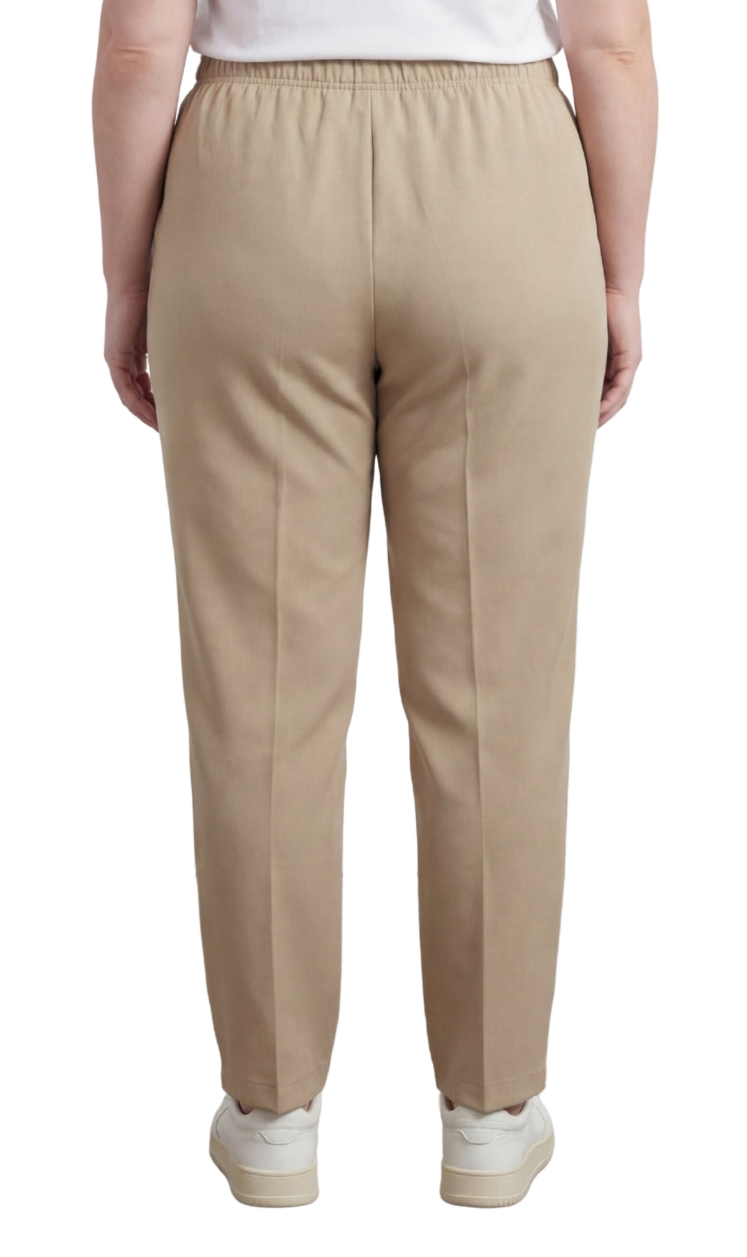 Women's Classic Pull-On Poly Knit Pants — Elastic Waist Dress Slacks