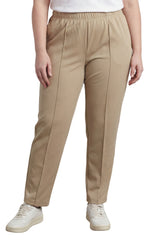 Women's Classic Pull-On Poly Knit Pants — Elastic Waist Dress Slacks