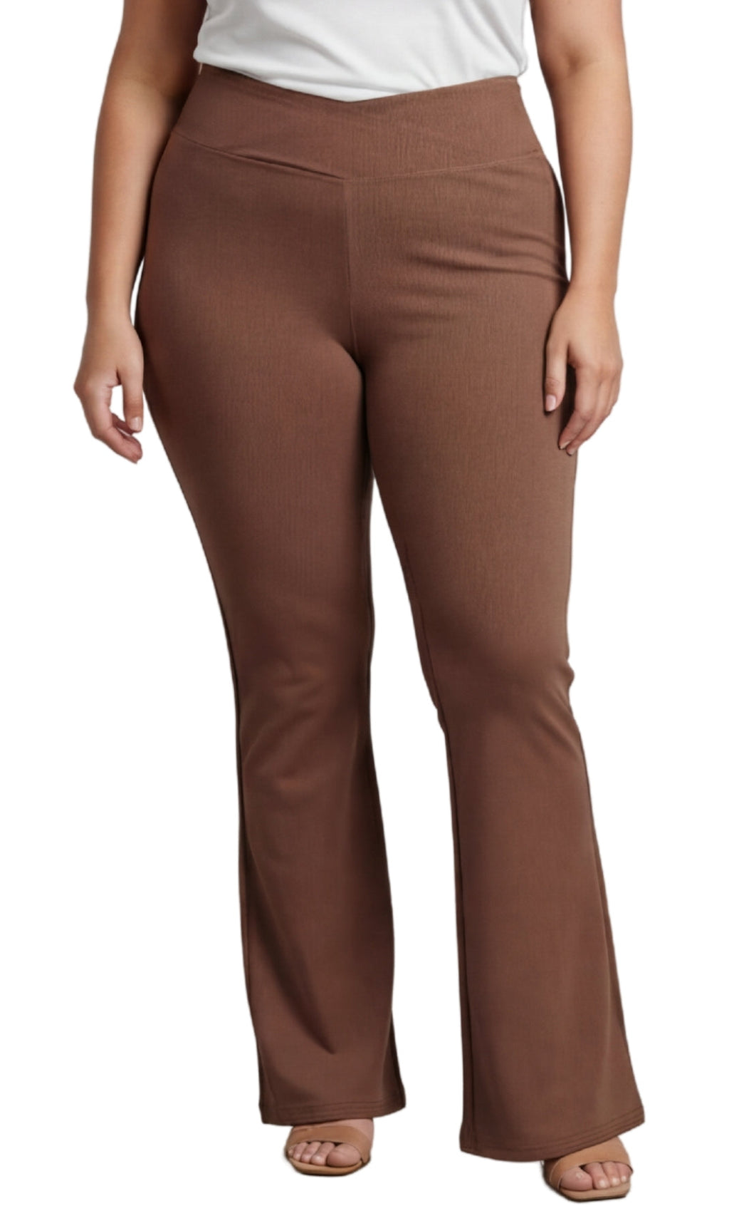 Women's Bootcut Flare Leggings — Pull-On Cotton Stretch with Crossover Waist