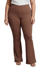 Women's Bootcut Flare Leggings — Pull-On Cotton Stretch with Crossover Waist