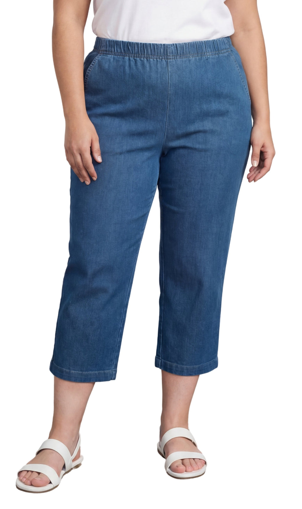 Women's Lightweight Stretch Denim Capri Pants — Comfortable Everyday Fit