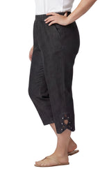Women's Lightweight Capri Pants with Studded Hem Detail