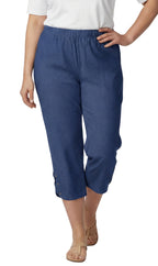 Women's Lightweight Capri Pants with Studded Hem Detail