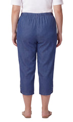 Women's Lightweight Capri Pants with Studded Hem Detail