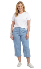 Women's Straight Leg Denim Capri Pants — Lightweight Cotton Blend