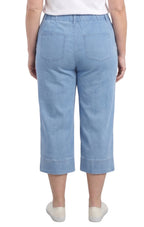 Women's Straight Leg Denim Capri Pants — Lightweight Cotton Blend