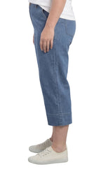 Women's Straight Leg Denim Capri Pants — Lightweight Cotton Blend