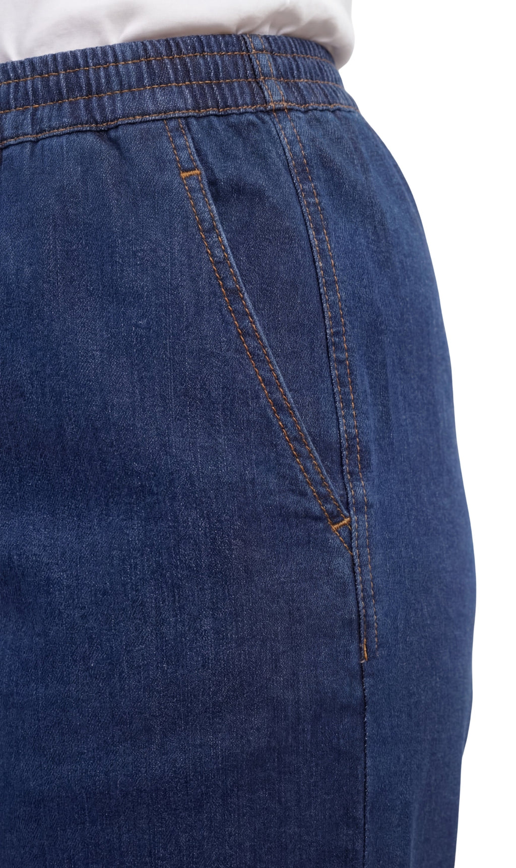 Women's Easy Pull-On Bermuda Shorts in Denim and Twill