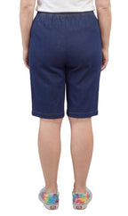 Women's Easy Pull-On Bermuda Shorts in Denim and Twill
