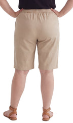 Women's Easy Pull-On Bermuda Shorts in Denim and Twill