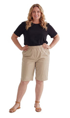 Women's Easy Pull-On Bermuda Shorts in Denim and Twill