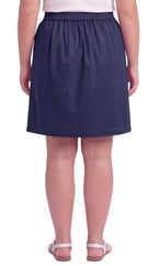 Women's Pull-On Twill Skort — Elastic Waist with Front Pockets