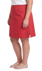 Women's Pull-On Twill Skort — Elastic Waist with Front Pockets