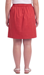 Women's Pull-On Twill Skort — Elastic Waist with Front Pockets