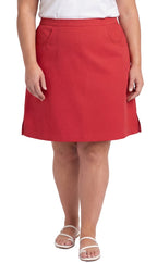 Women's Pull-On Twill Skort — Elastic Waist with Front Pockets