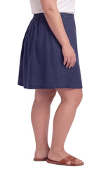 Women's Pull-On Twill Skort — Elastic Waist with Front Pockets