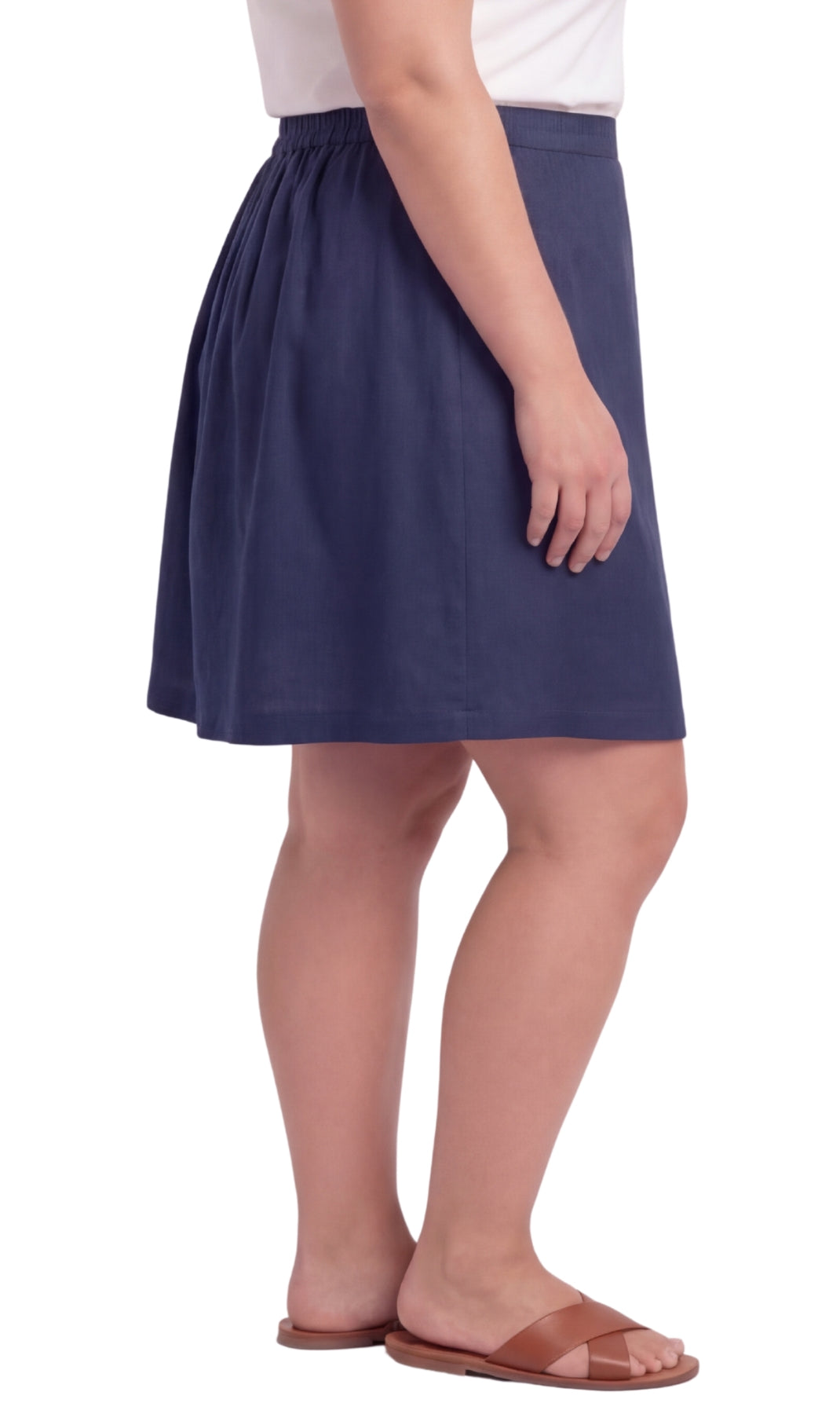 Women's Pull-On Twill Skort — Elastic Waist with Front Pockets