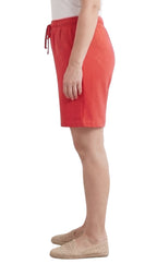 Women's 100% Cotton Interlock Knit Shorts — Elastic Waist with Drawstring