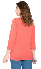 Women's 3/4 Sleeve Crew Neck Top — Comfortable Jersey Knit