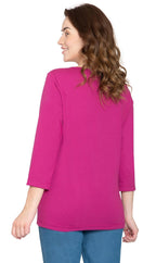 Women's 3/4 Sleeve Crew Neck Top — Comfortable Jersey Knit