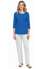 Women's 3/4 Sleeve Crew Neck Top — Comfortable Jersey Knit