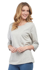 Women's 3/4 Sleeve Crew Neck Top — Comfortable Jersey Knit