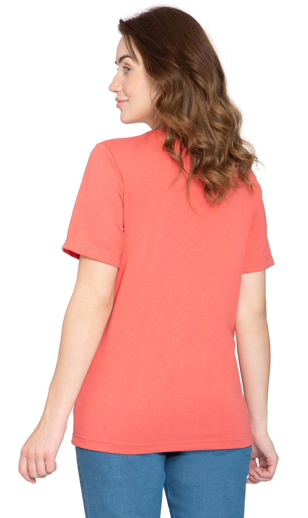Women's Short Sleeve Crew Neck T-Shirt — Relaxed Fit Cotton Blend