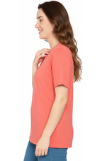 Women's Short Sleeve Crew Neck T-Shirt — Relaxed Fit Cotton Blend