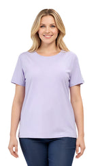 Women's Short Sleeve Crew Neck T-Shirt — Relaxed Fit Cotton Blend
