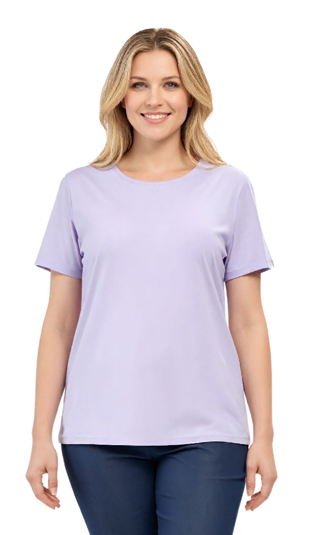 Women's Short Sleeve Crew Neck T-Shirt — Relaxed Fit Cotton Blend