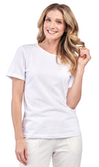 Women's Short Sleeve Crew Neck T-Shirt — Relaxed Fit Cotton Blend