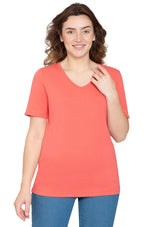 Women's Short Sleeve V-Neck T-Shirt — Wrinkle Resistant Cotton Blend
